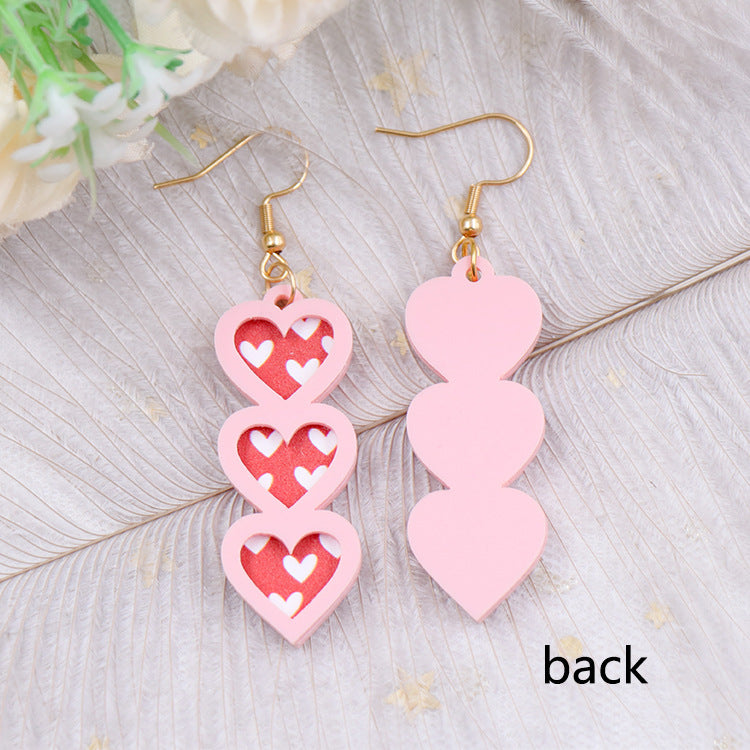 Wholesale Pink heart earrings